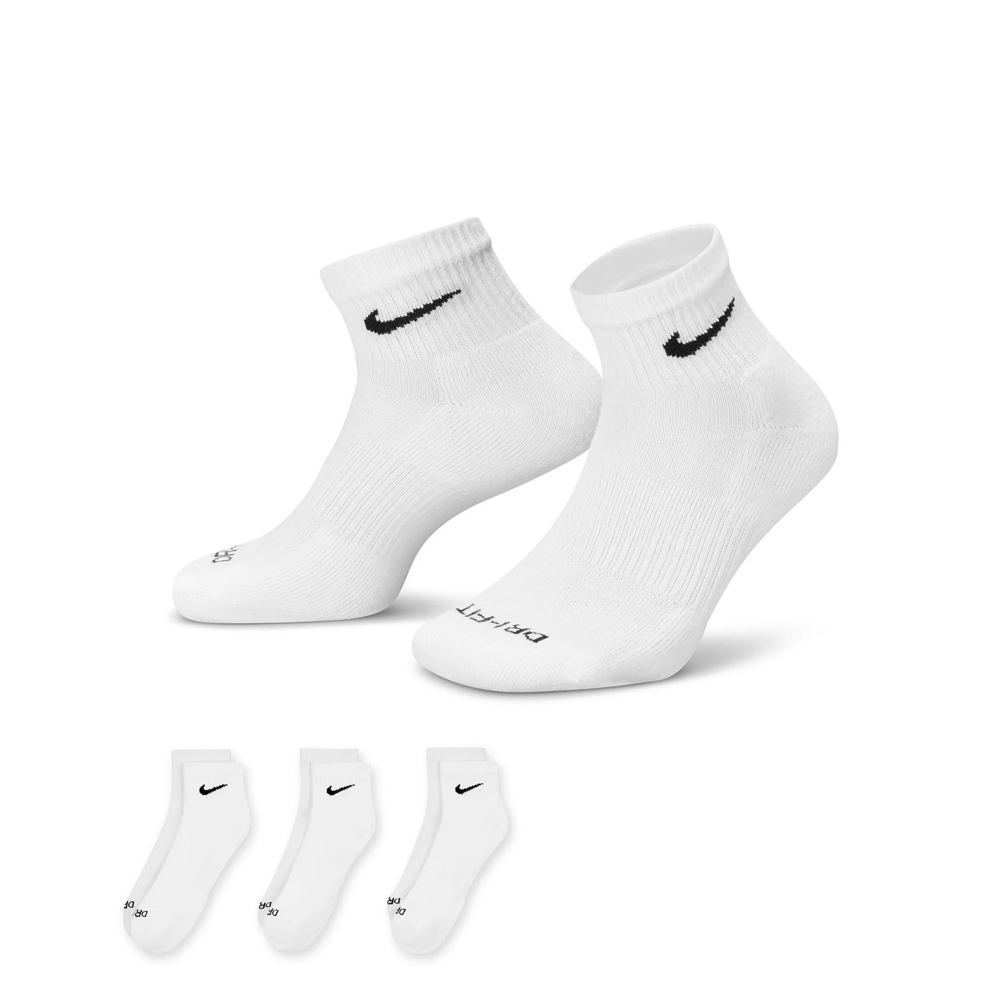 Men's Nike 3-pack Everyday Plus Cushion Ankle Training Socks, Size: 8-12, White Product Image