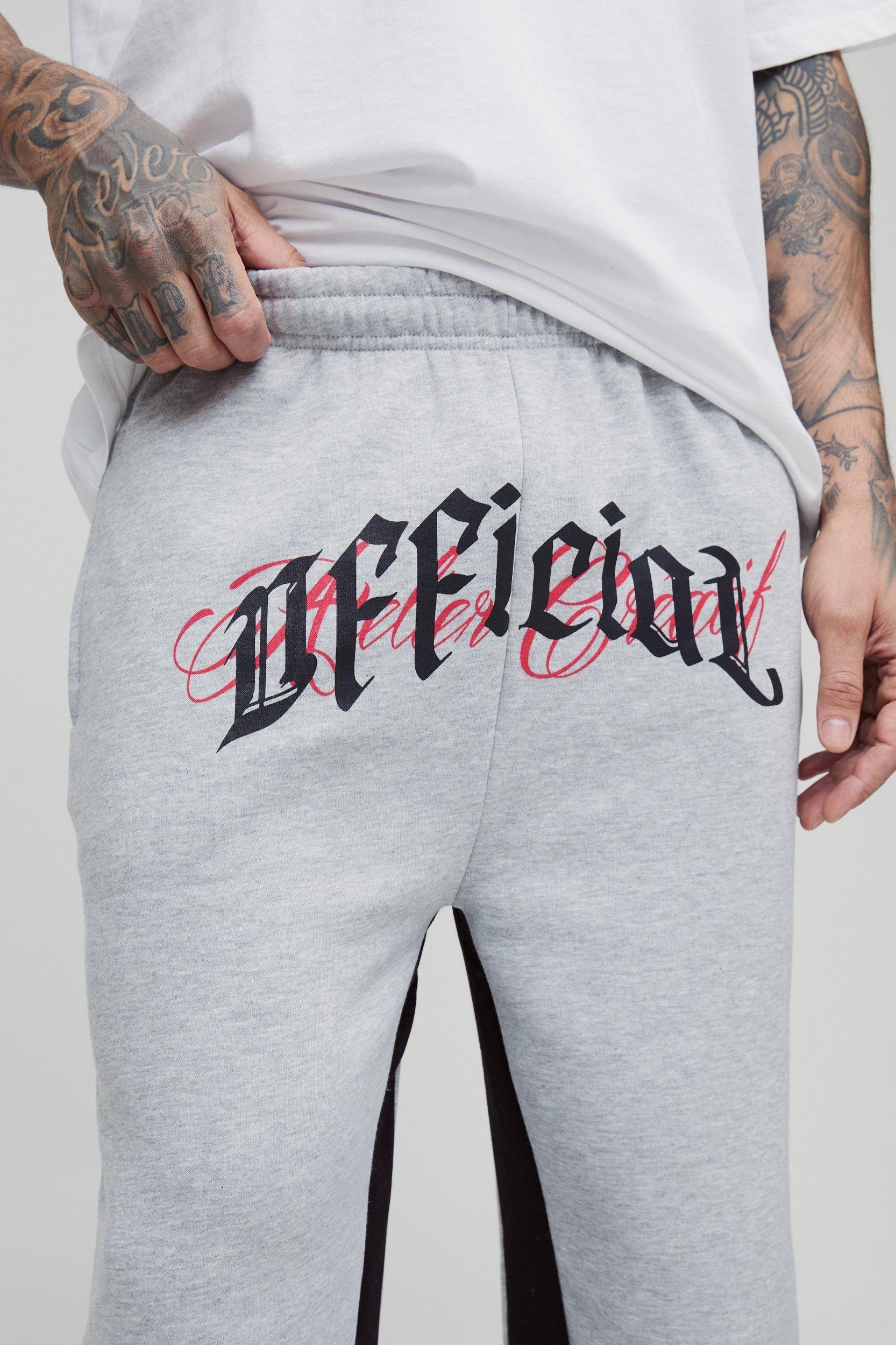 Tall Official Embroidery Relaxed Flare Sweatpants | boohooMAN USA Product Image
