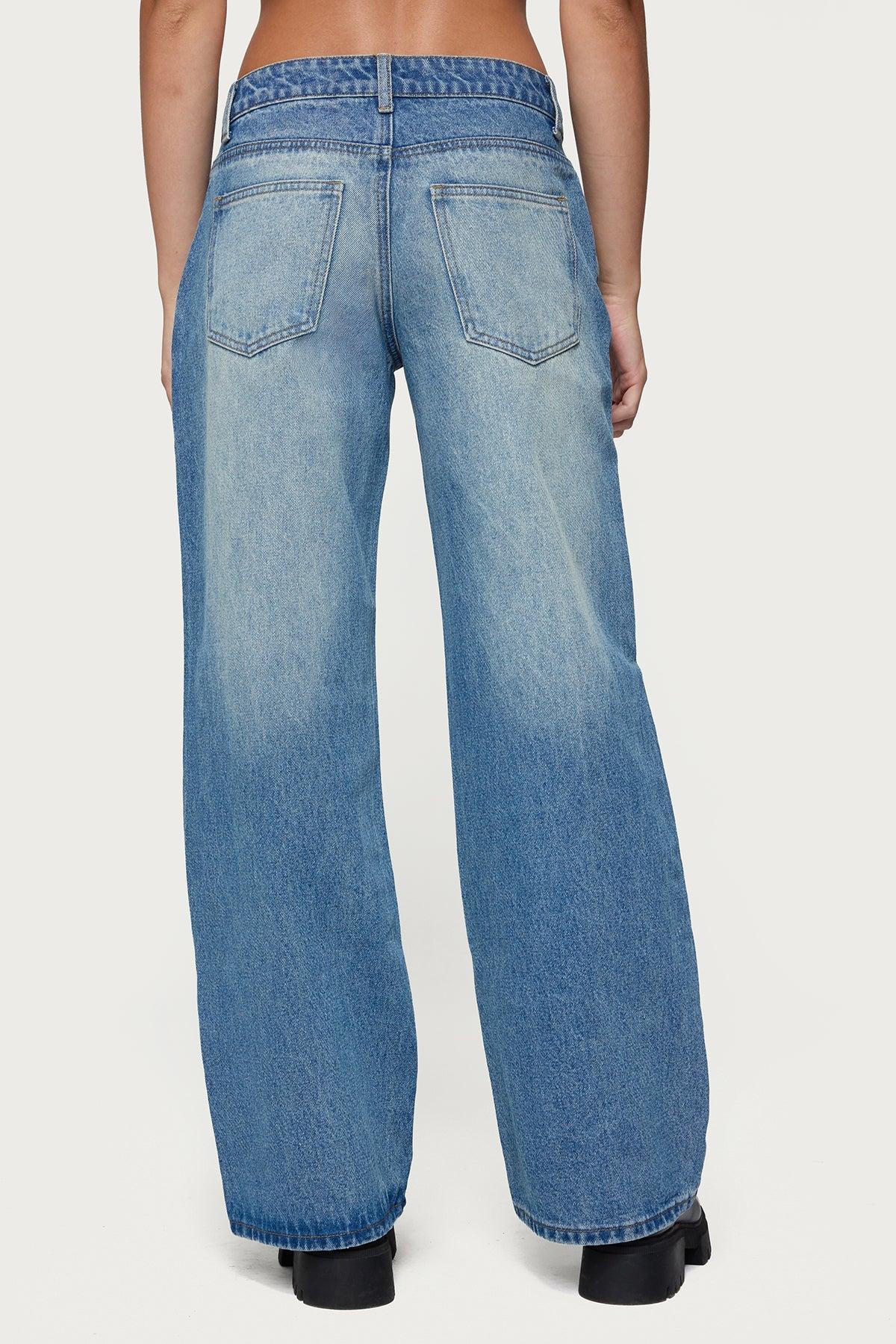 Magda Low Rise Acid Wash Jeans Product Image