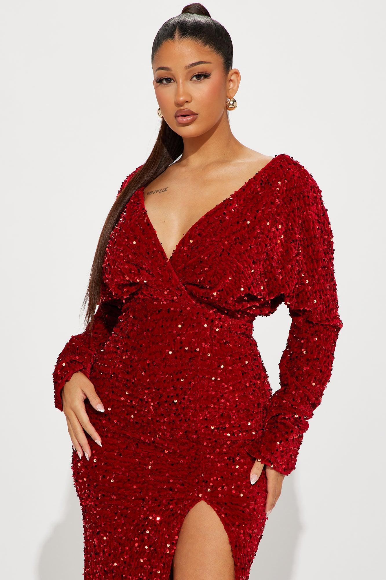 One And Only Sequin Gown - Red Product Image