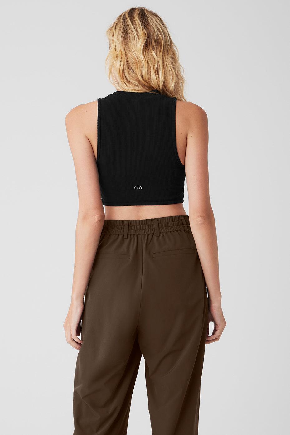 Wellness Rib Flaunt Tank - Black Product Image