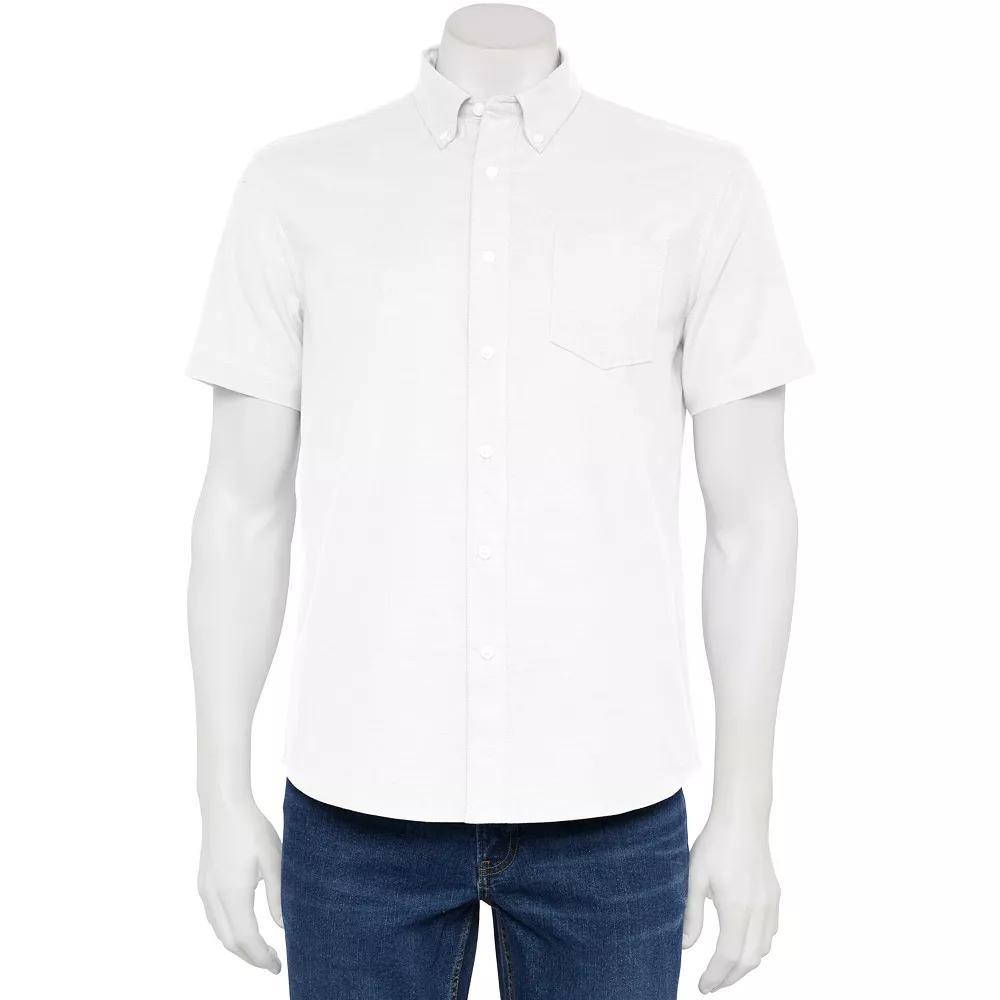 Men's Sonoma Goods For Life® Adaptive Short Sleeve Perfect Length Shirt, Size: XXL, White Product Image