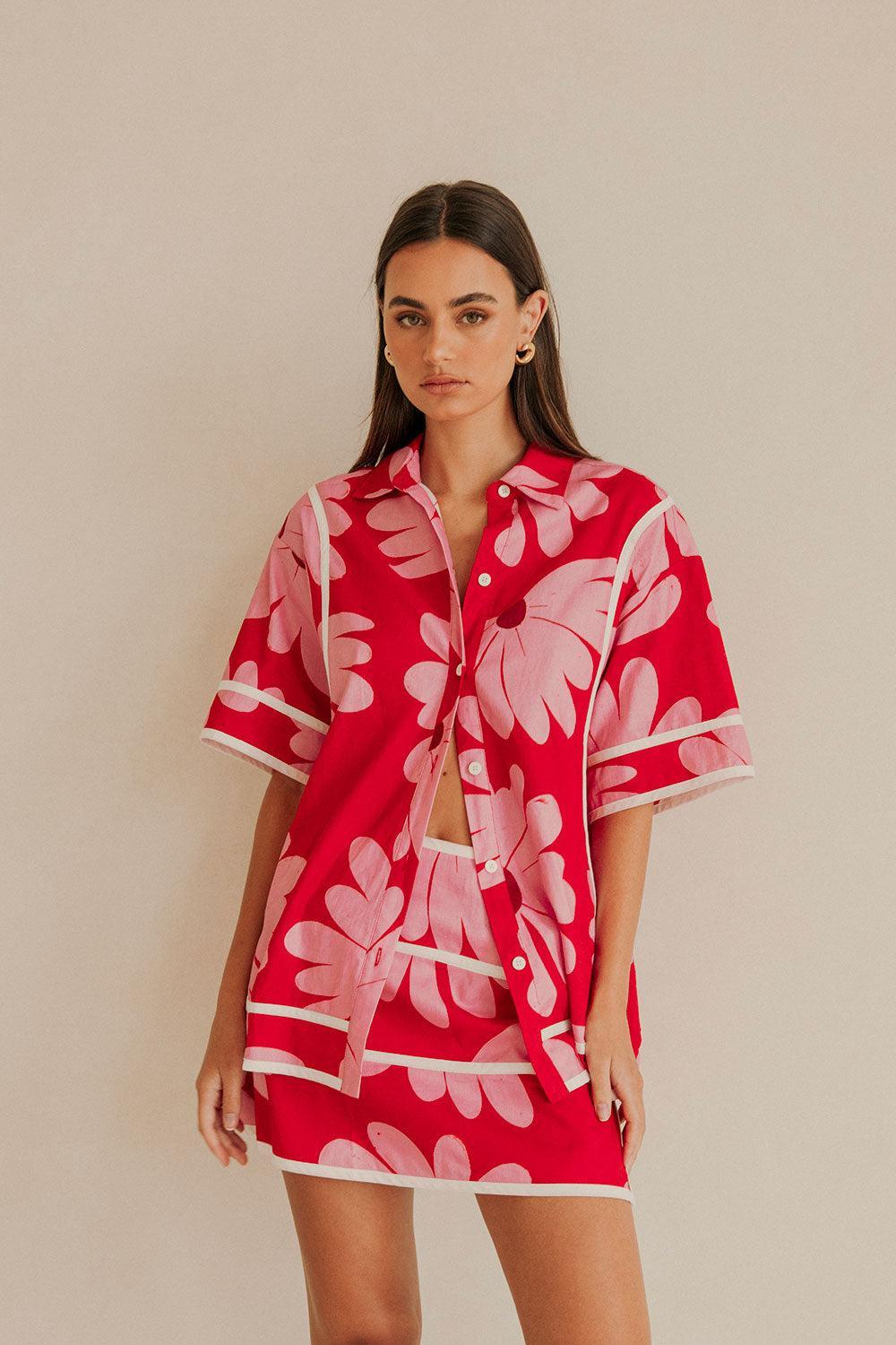 Bowie Skirt - Daisy Red Product Image