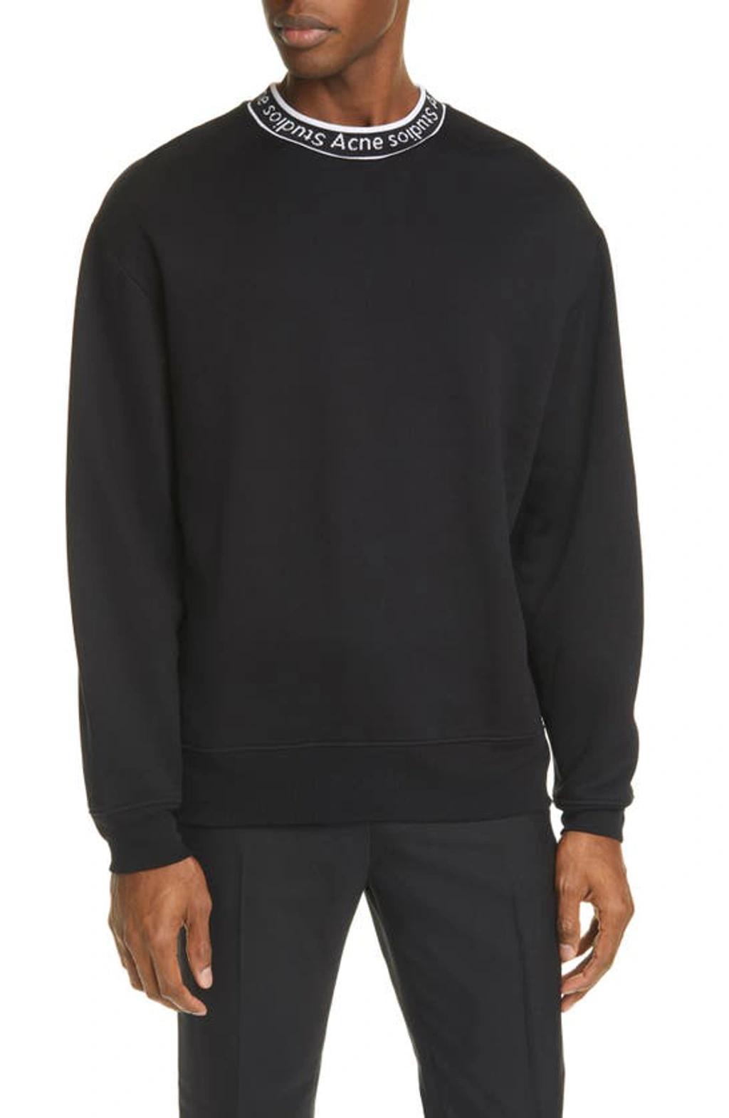 ACNE STUDIOS Black Jacquard Logo Sweatshirt Product Image