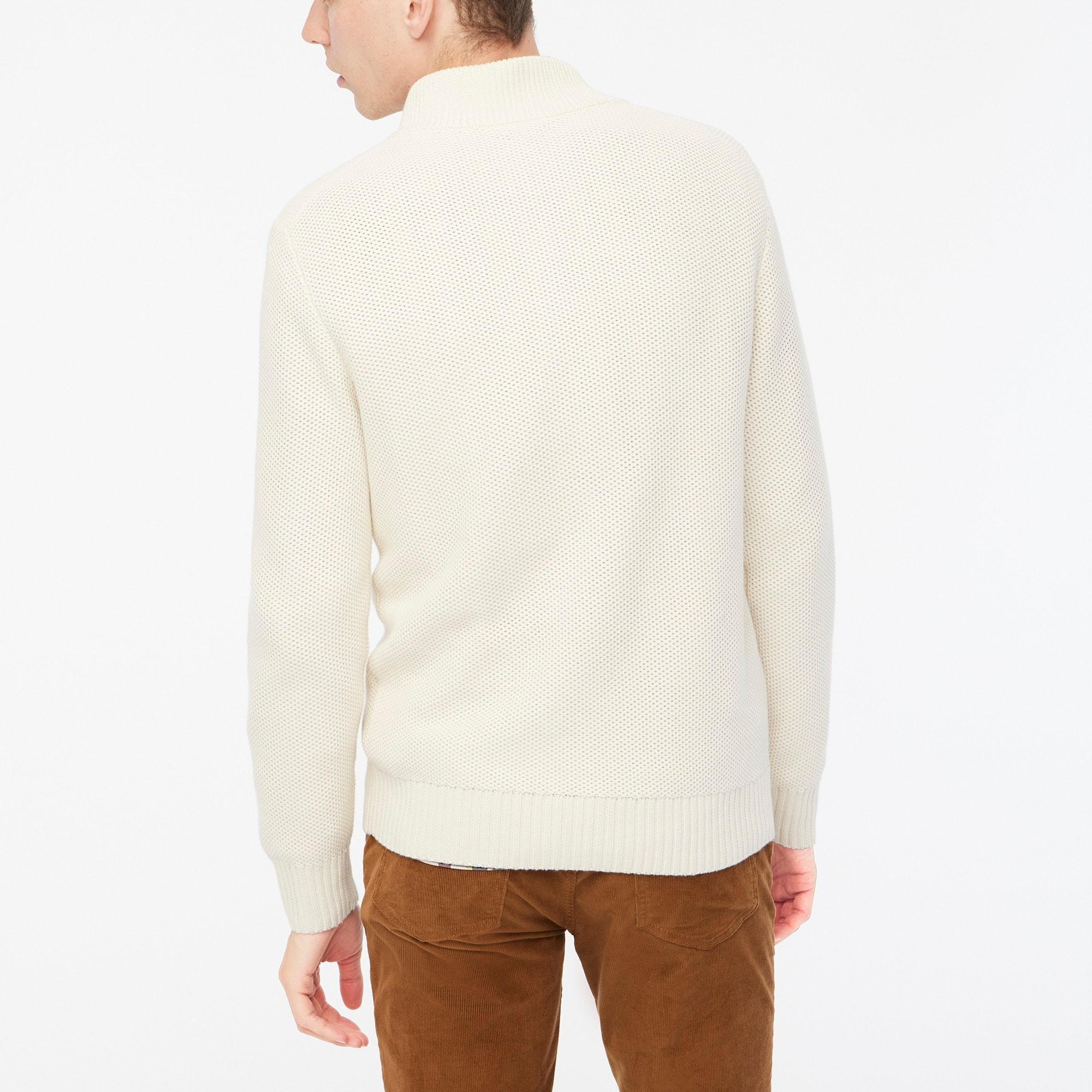Cotton honeycomb knit half-zip Product Image