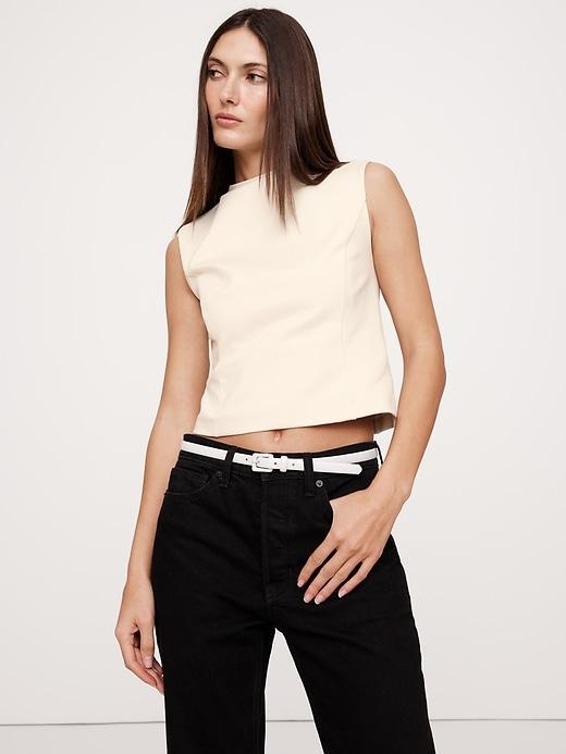 Everywhere Ponte Mock-Neck Top Product Image