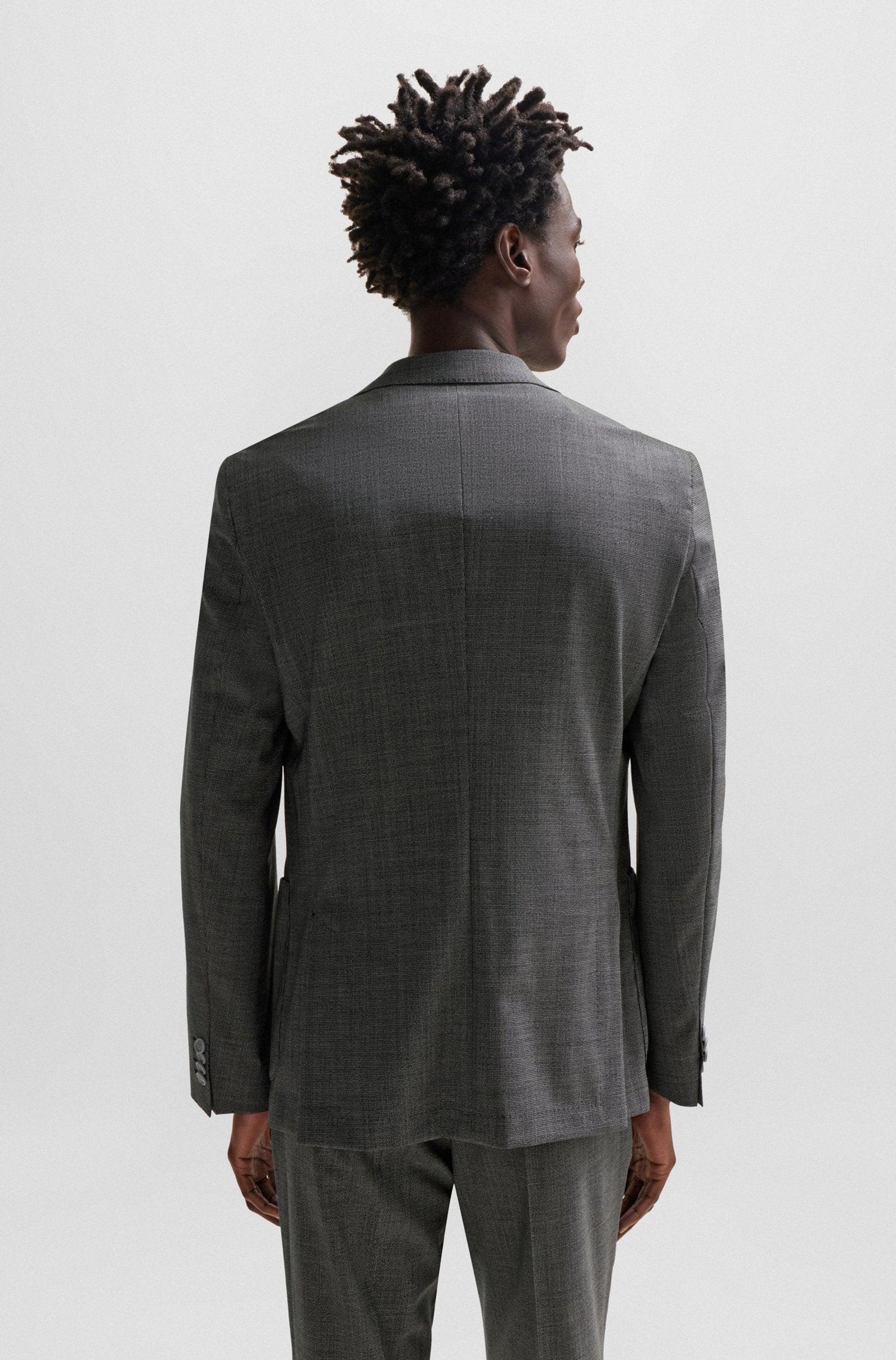 BOSS P-Huge-2Pcs-241 Slim Fit Suit in Micro Patterned Virgin Wool Male Product Image