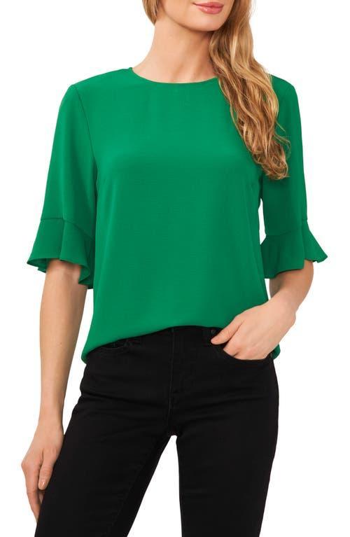 CeCe Womens Ruffled Cuff 3/4-Sleeve Crew Neck Blouse Product Image