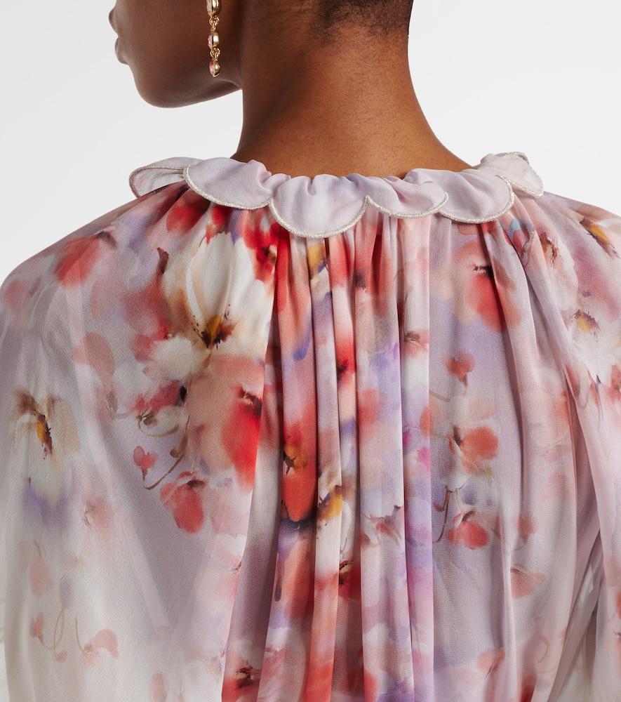 ZIMMERMANN Womens Scarlet Floral Crush Floral-print Belted Woven Midi Dress In Red Product Image