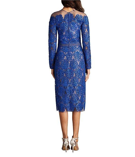 Tadashi Shoji Long Sleeve Sequin Embroidered Lace Sheath Dress Product Image