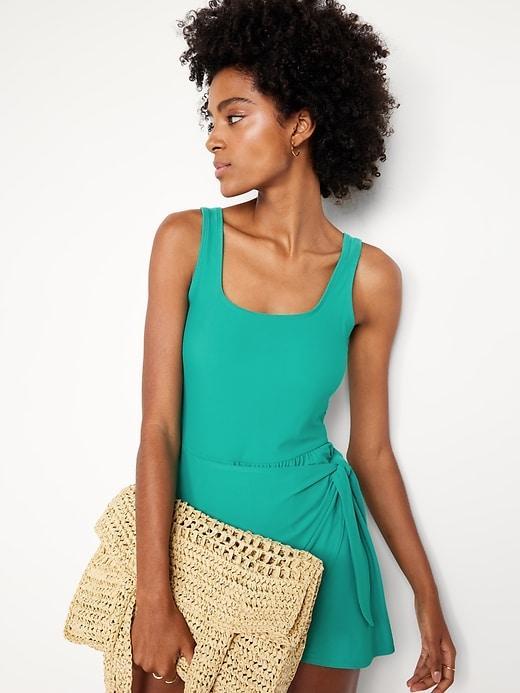 Matte Side-Tie Swim Dress Product Image
