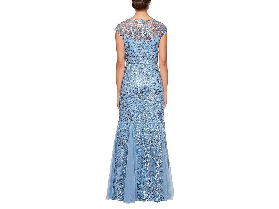 Alex Evenings Long Embroidered Fit and Flare Gown (Vintage ) Women's Dress Product Image
