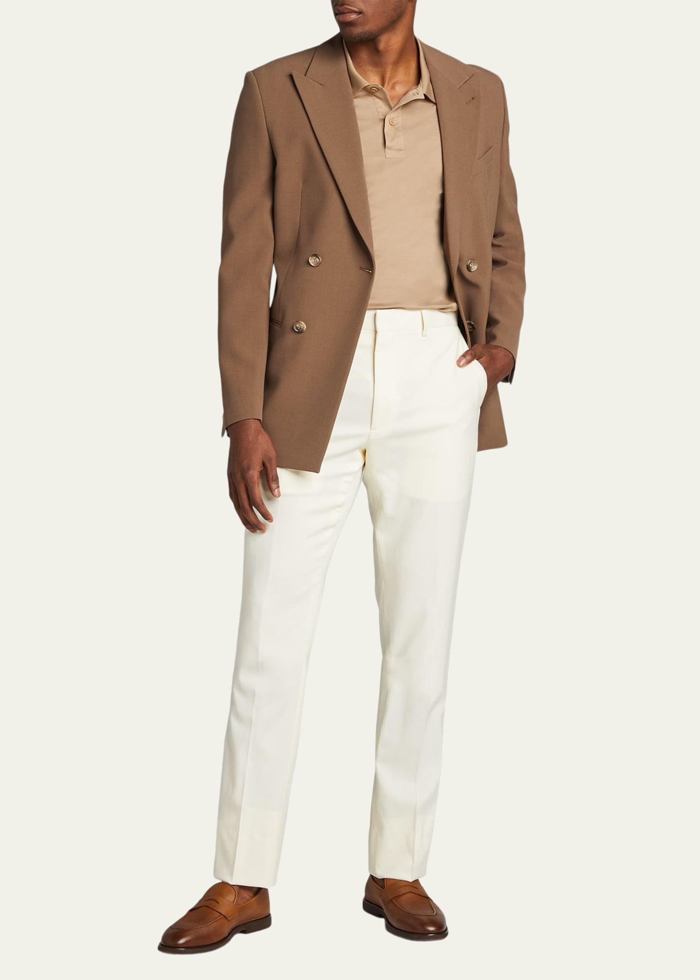 Mens Wool Straight-Leg Trousers Product Image