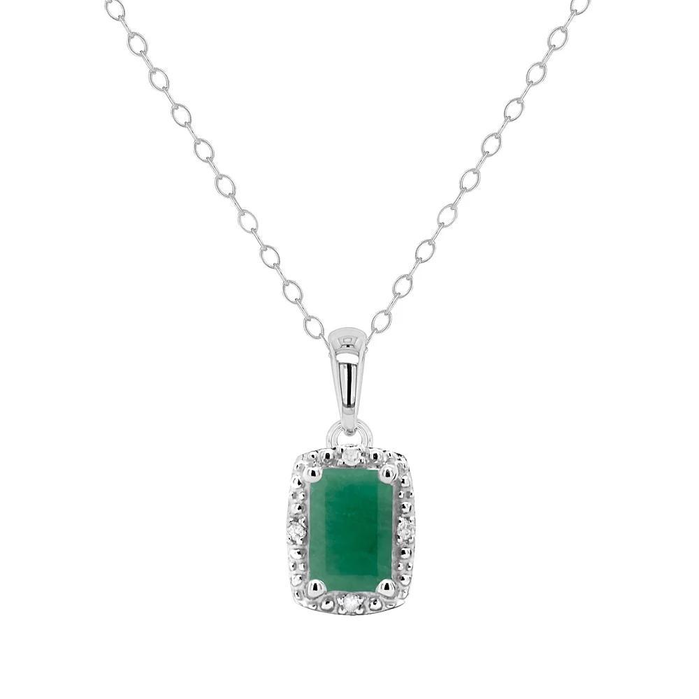 Celebration Gems Sterling Silver Gemstone & Diamond Accent Pendant Necklace, Womens Purple Product Image