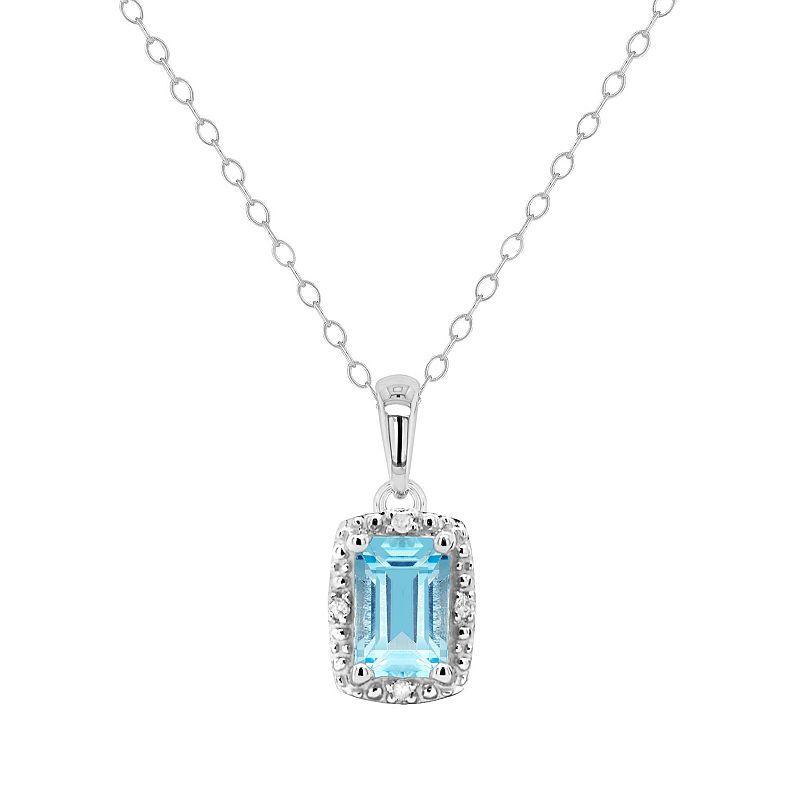 Celebration Gems Sterling Silver Gemstone & Diamond Accent Pendant Necklace, Womens Purple Product Image
