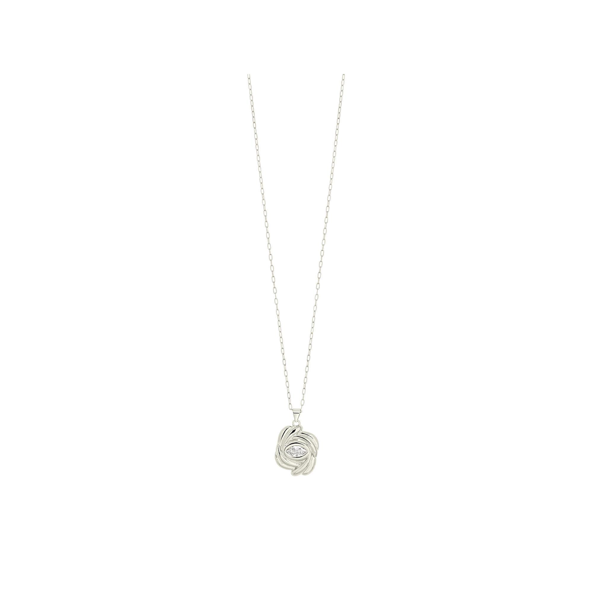 MC Collective Cubic Zirconia Spiral Pendant Necklace, Women's, Size: 16", Silver Tone Product Image