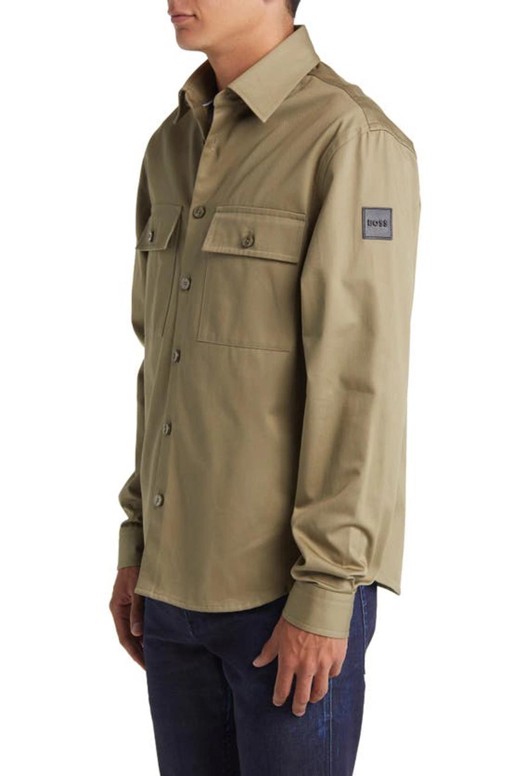 HUGO BOSS Khaki Button Shirt In 336 - Light/pastel G Product Image