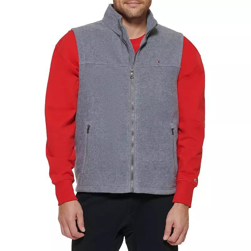 Big & Tall Tommy Hilfiger Fleece Vest with Stand Collar, Men's, Size: 4XB, Light Gray Product Image