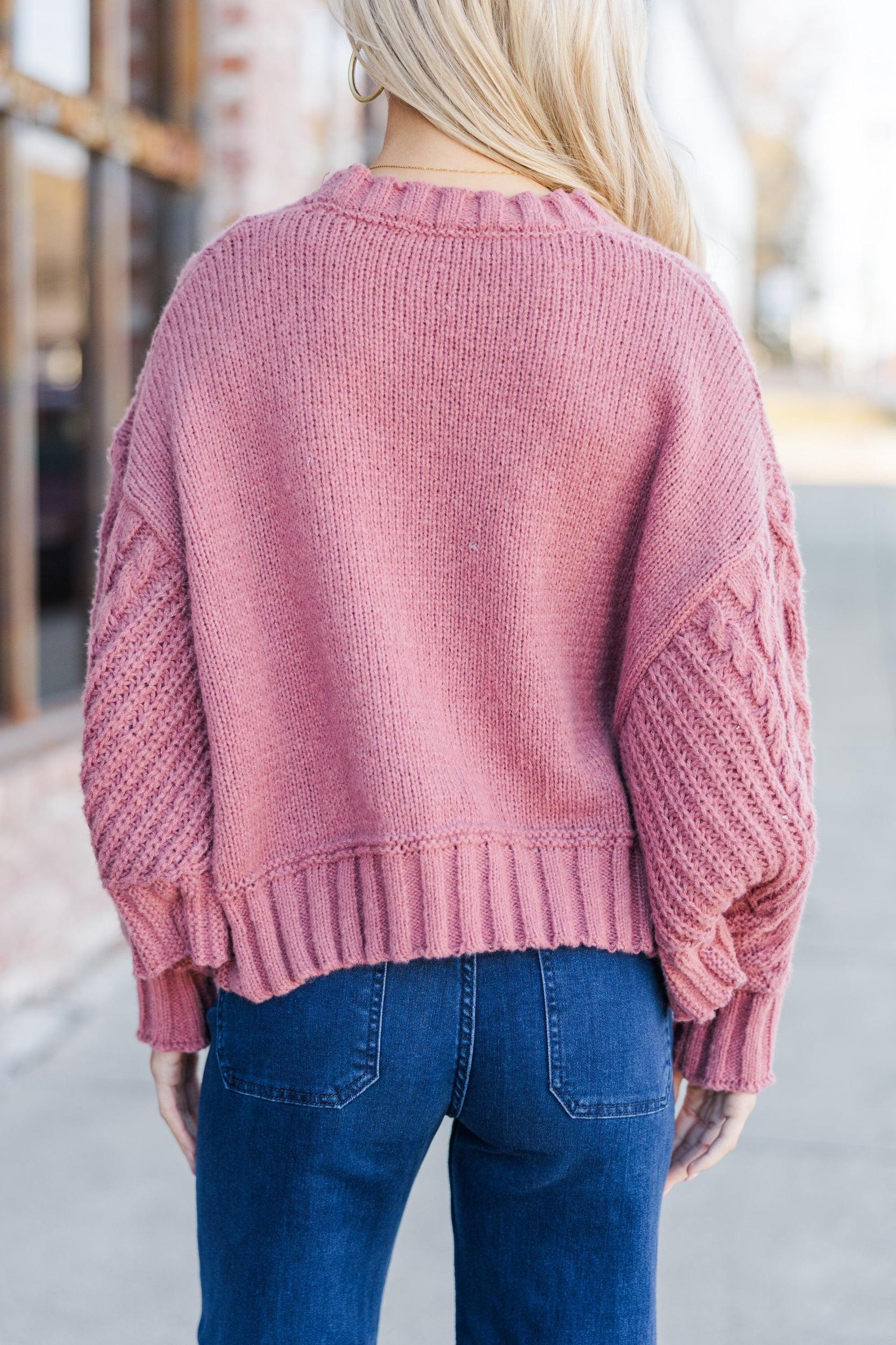 Fell In Love Mauve Pink Poncho Sweater Female Product Image
