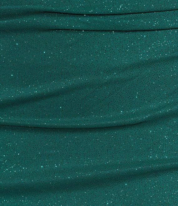 Jump One Shoulder Glitter Ruched Dress Product Image