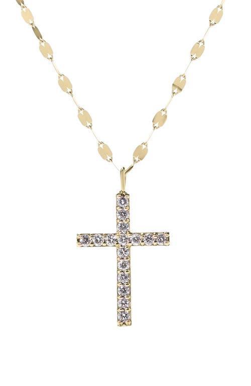 14K Yellow Gold Flawless Everyday Diamond Cross Necklace Product Image