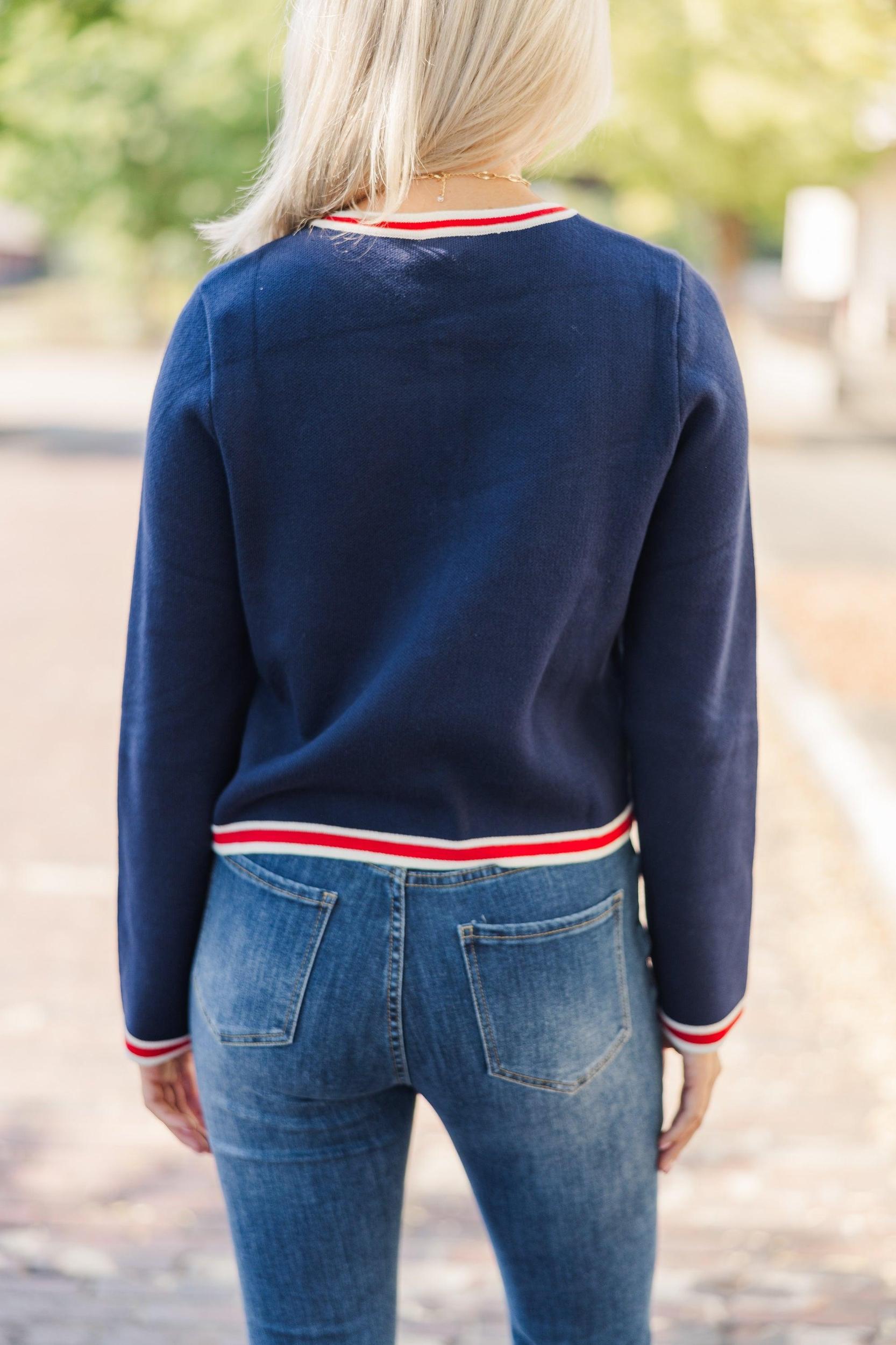 Sail Away With Me Navy Blue Cardigan Female Product Image