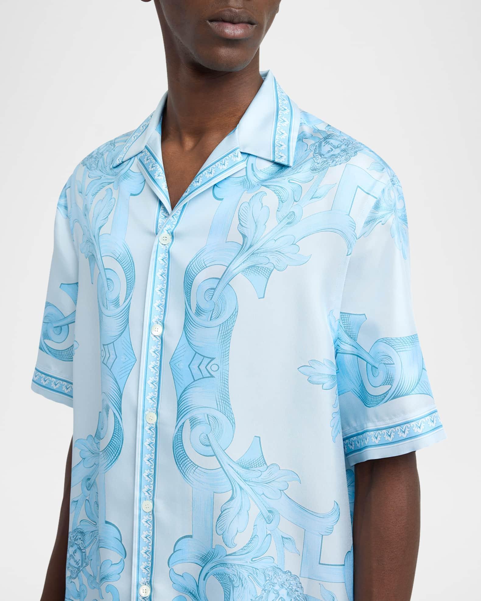 Men's Silk Barocco Short-Sleeve Shirt Product Image