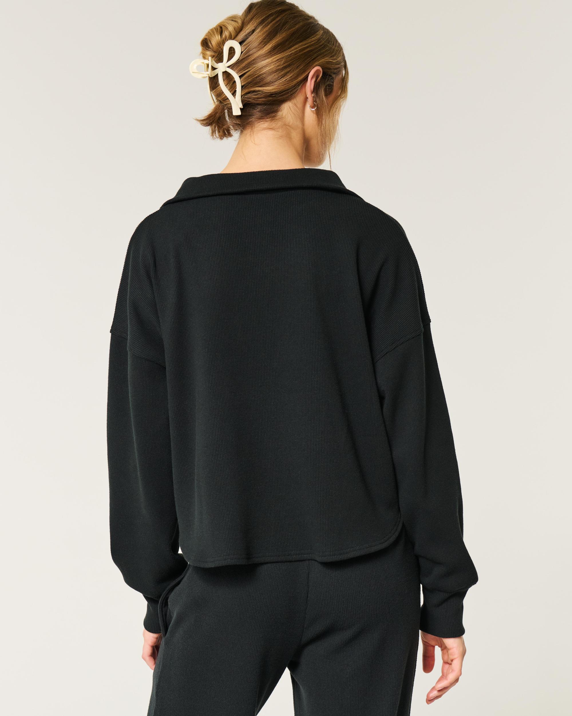 Gilly Hicks Cozy Waffle Quarter-Zip Top Product Image