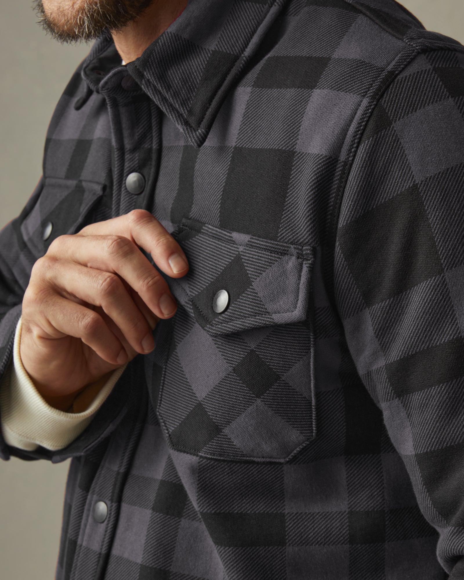 Unisex Redwood Fleece Overshirt - Stealth Plaid Unisex Product Image