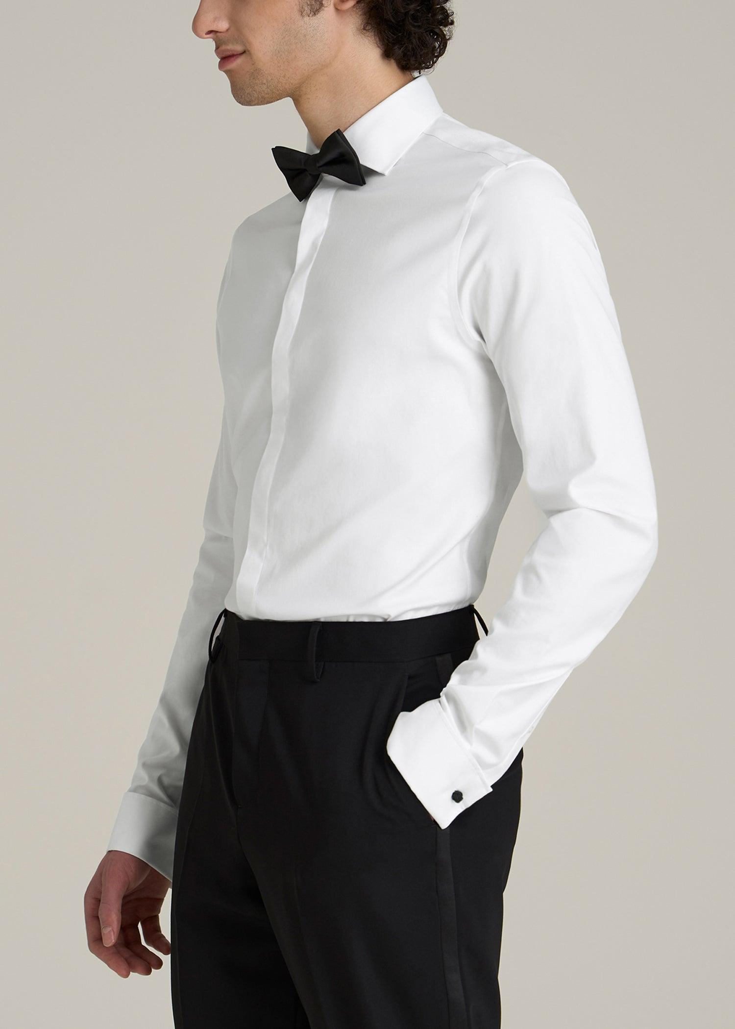 Tuxedo Shirt for Tall Men in White Product Image