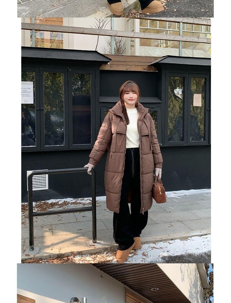 Plain Hooded Padded Zip Jacket Product Image