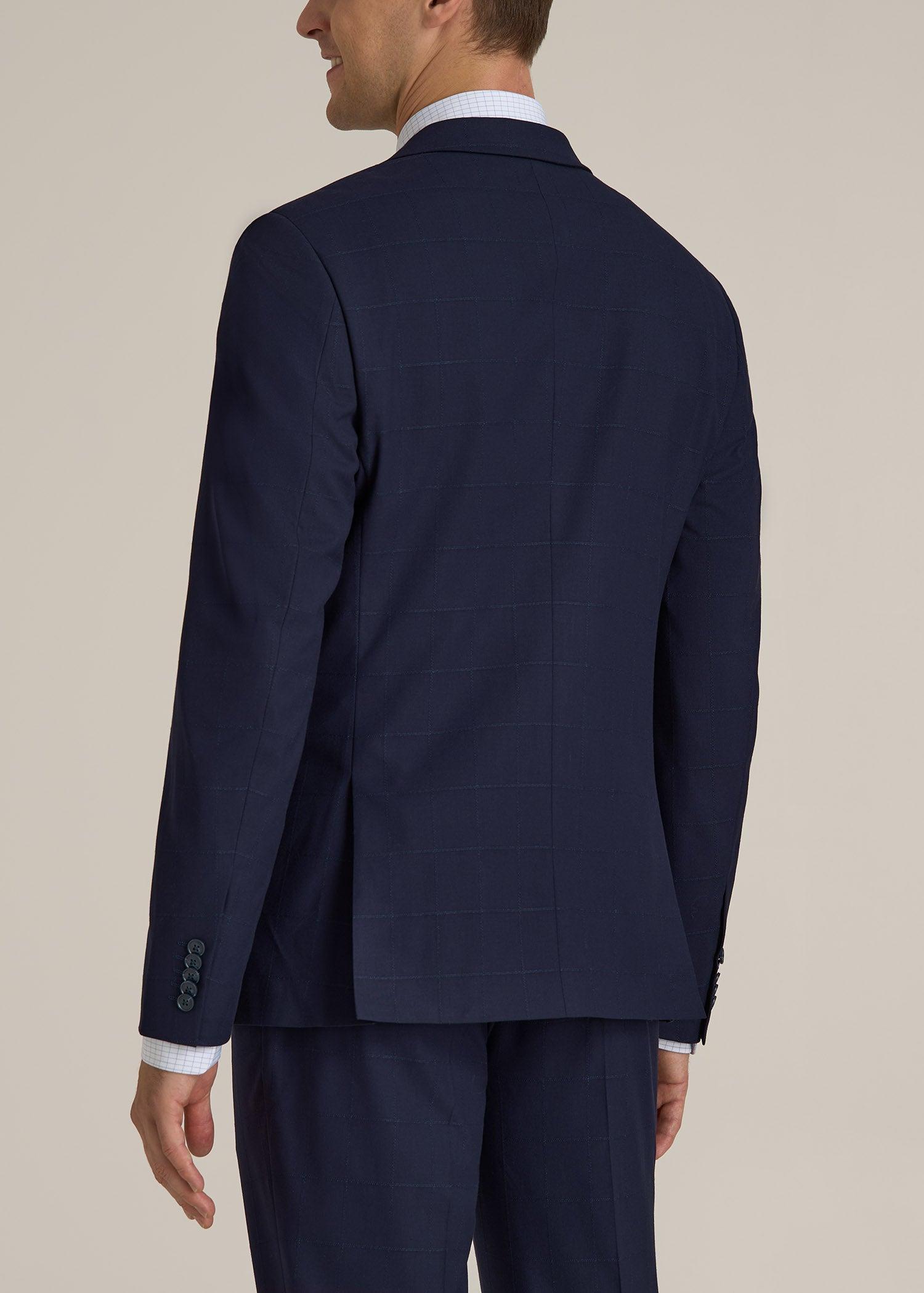 Suit Jacket for Tall Men in Blue Windowpane Product Image