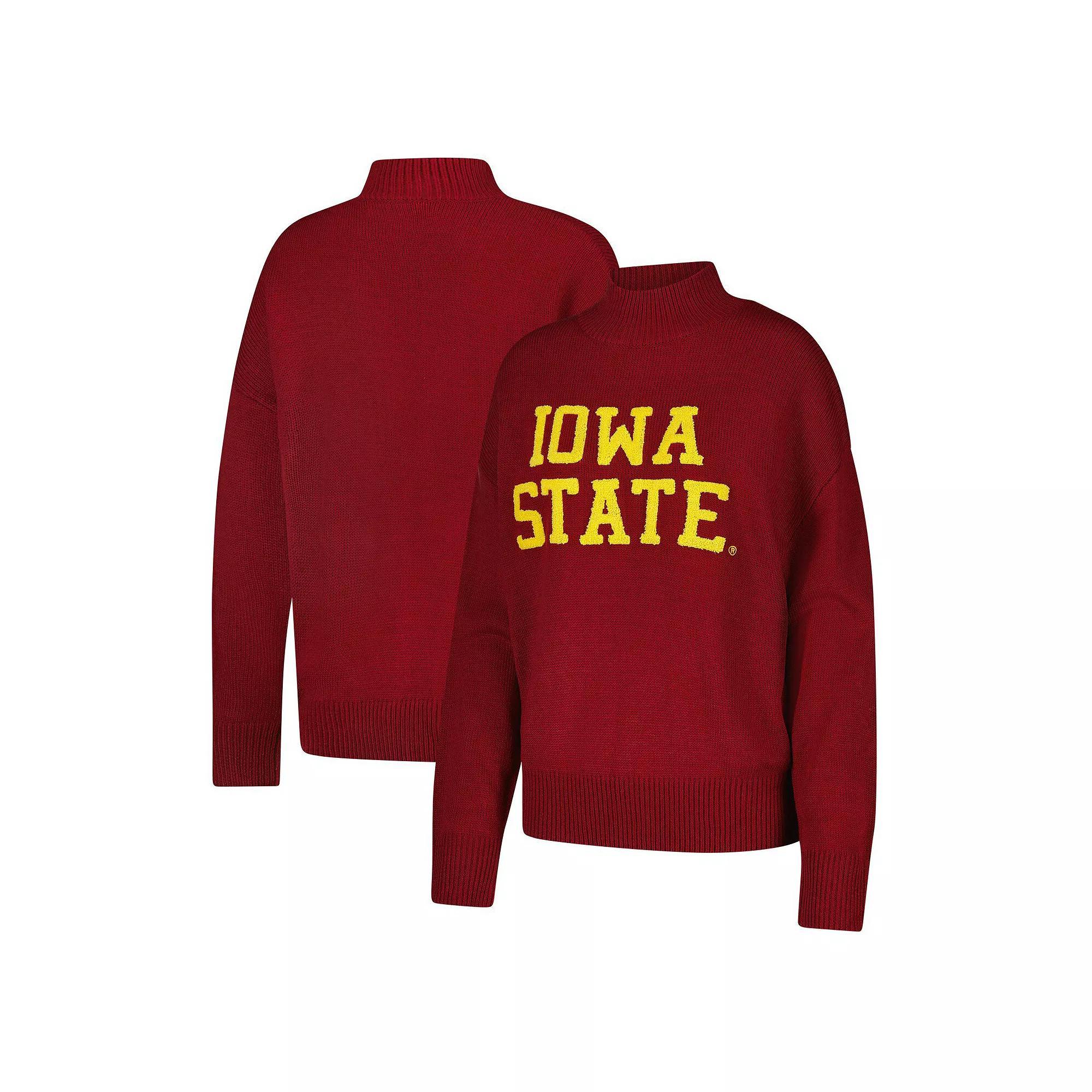 Women's Gameday Social  Cardinal Iowa State Cyclones Oversized Varsity Sweater, Size: Small, Red Product Image