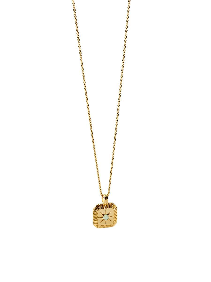 Womens 18K-Yellow-Gold Vermeil & Birthstone Pendant Necklace Product Image