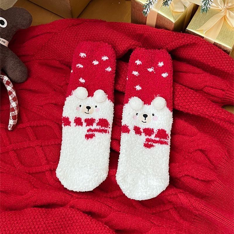 Christmas Cartoon Fleece Socks Product Image