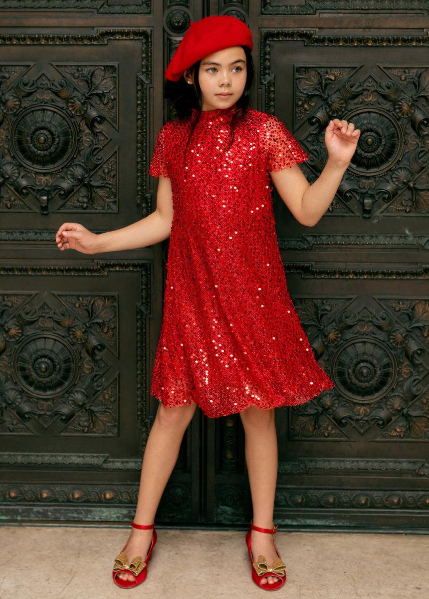 Ansel Dress in Red Girls Product Image