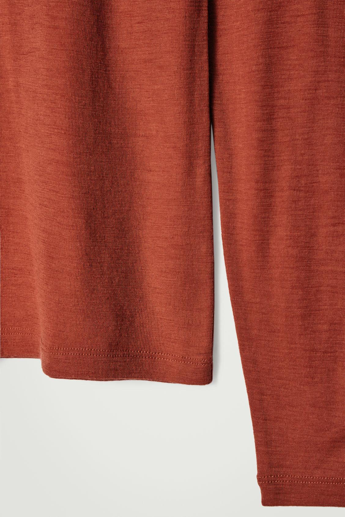 SLIM WOOL-JERSEY ROLLNECK TOP Product Image