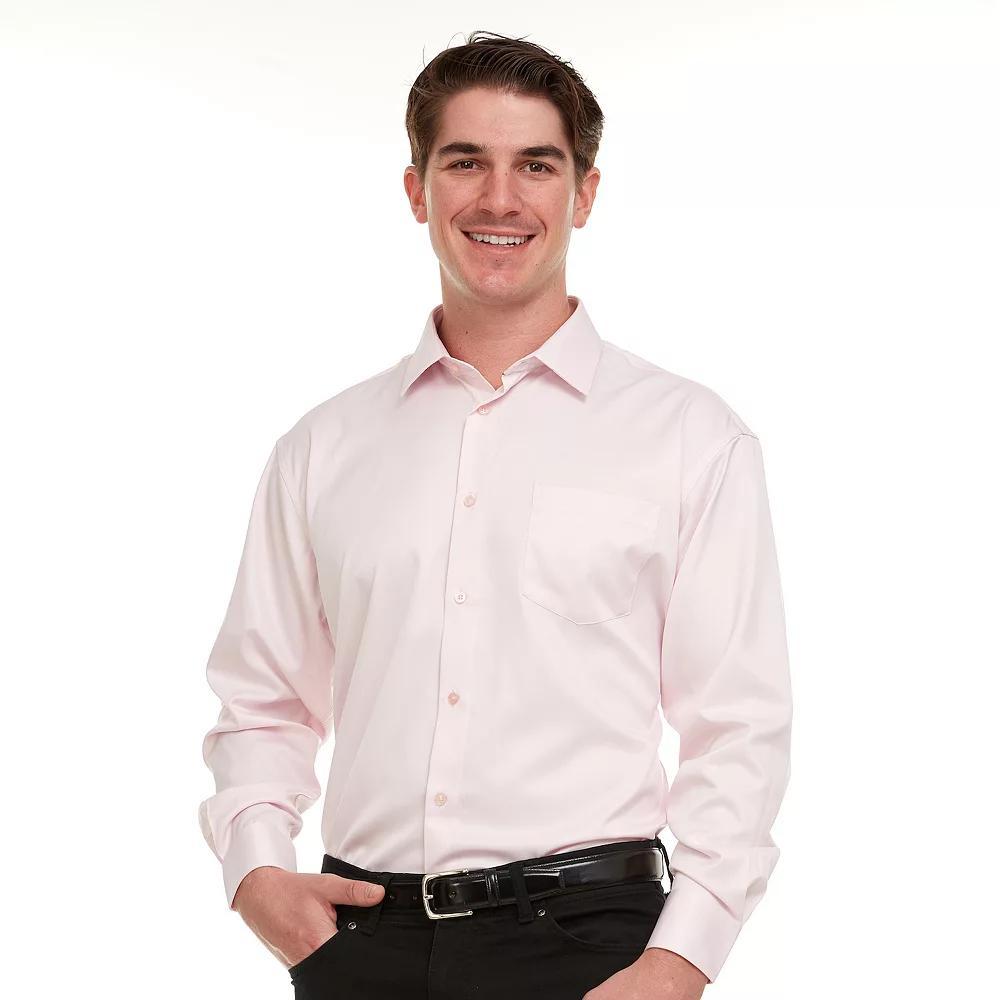 Men's Geoffrey Beene Regular-Fit Sateen Stretch Dress Shirt, Size: 16.5-34/35, Light Pink Product Image