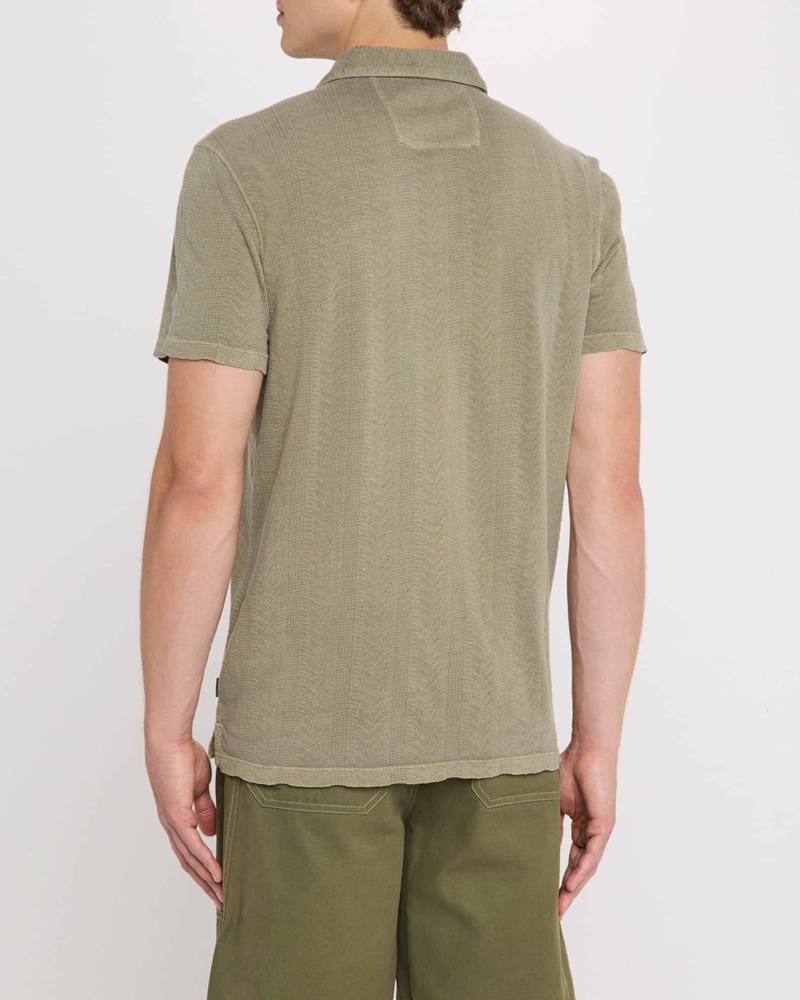 Mens Zion Jacquard Johnny Collar Polo Shirt Product Image