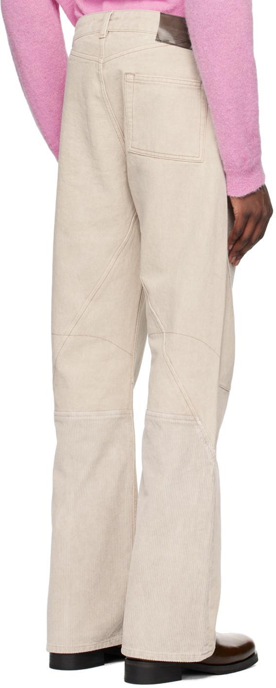 OUR LEGACY Beige Moto Cut Jeans In Chost Attic Wash Den Product Image