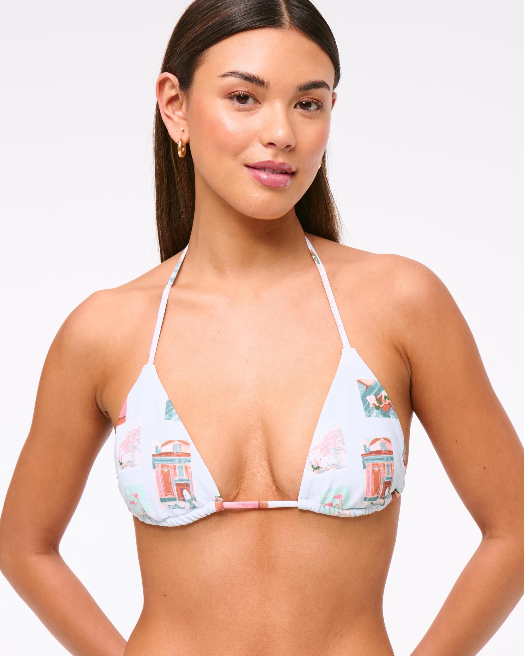 O-Ring Halter String Triangle Bikini Top Product Image