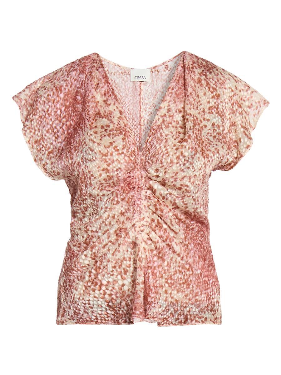 Womens Lonea Printed Silk-Blend Top Product Image