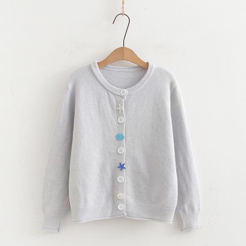 Scallop Trim Collar Button-Up Cardigan Product Image