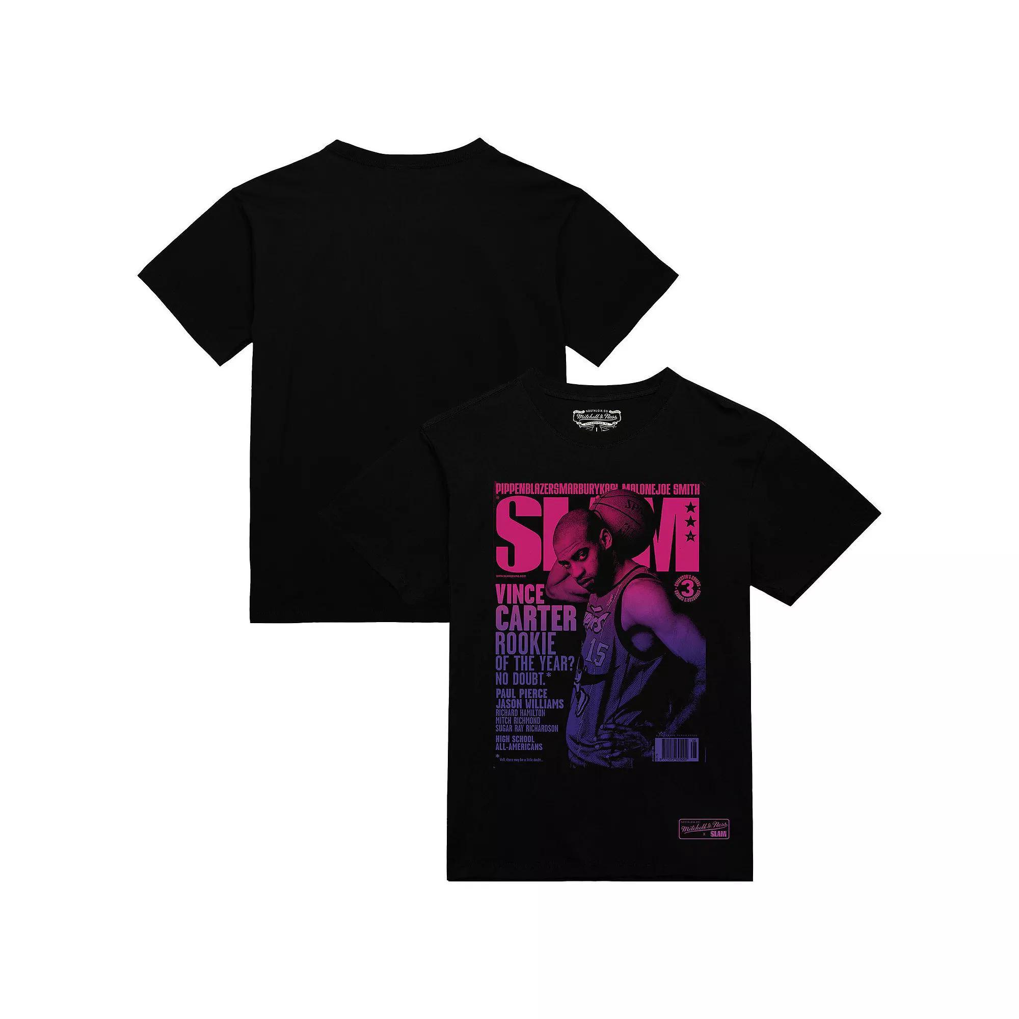 Men's Mitchell & Ness Vince Carter Black Toronto Raptors SLAM Gradient T-Shirt, Size: Small, Rpt Black Product Image