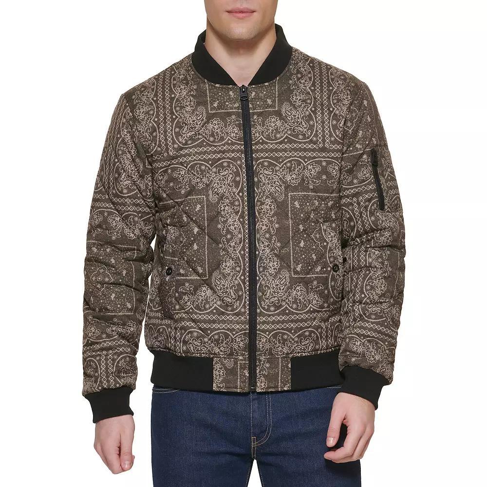 Mens Levis Diamond Quilted Bomber Jacket Brown Brown Product Image