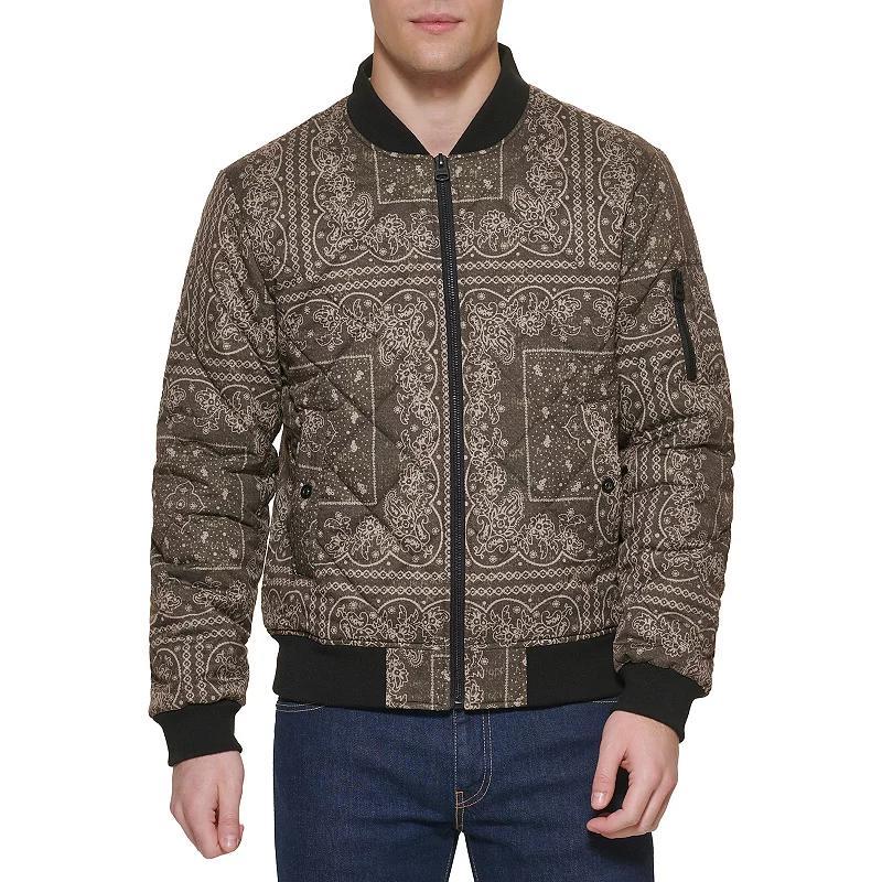 Mens Levis Diamond Quilted Bomber Jacket Brown Brown Product Image