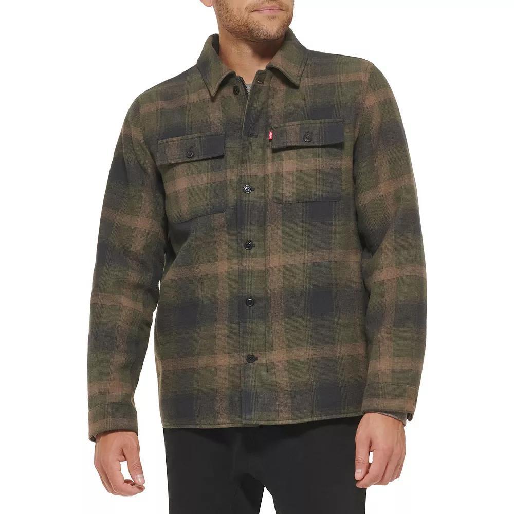 Mens Levis Quilted-Lined Shirt Jacket Bitter Brown Plaid Product Image