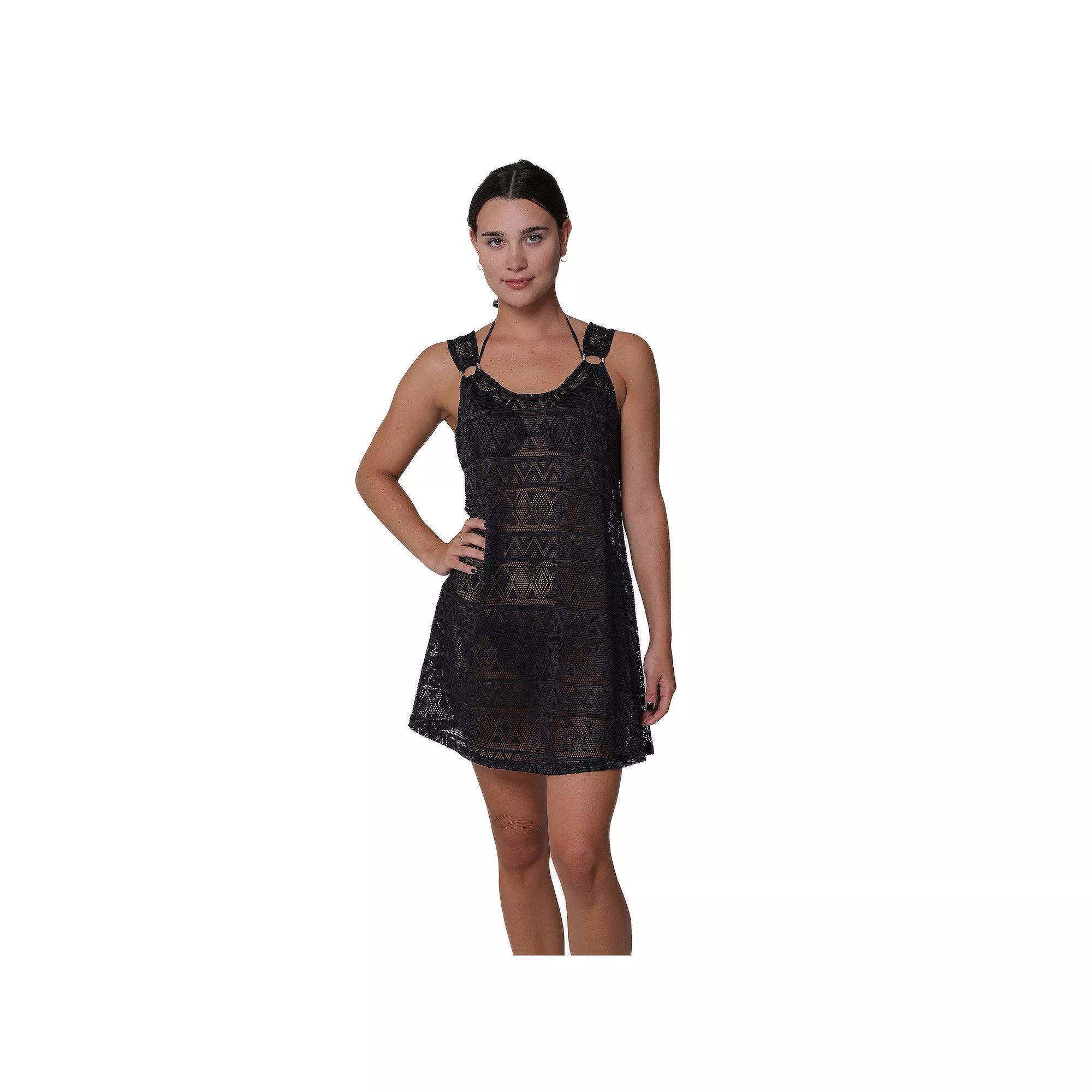 Women's Portocruz Ring Swim Cover-Up Tank Dress, Size: Large, Black Product Image
