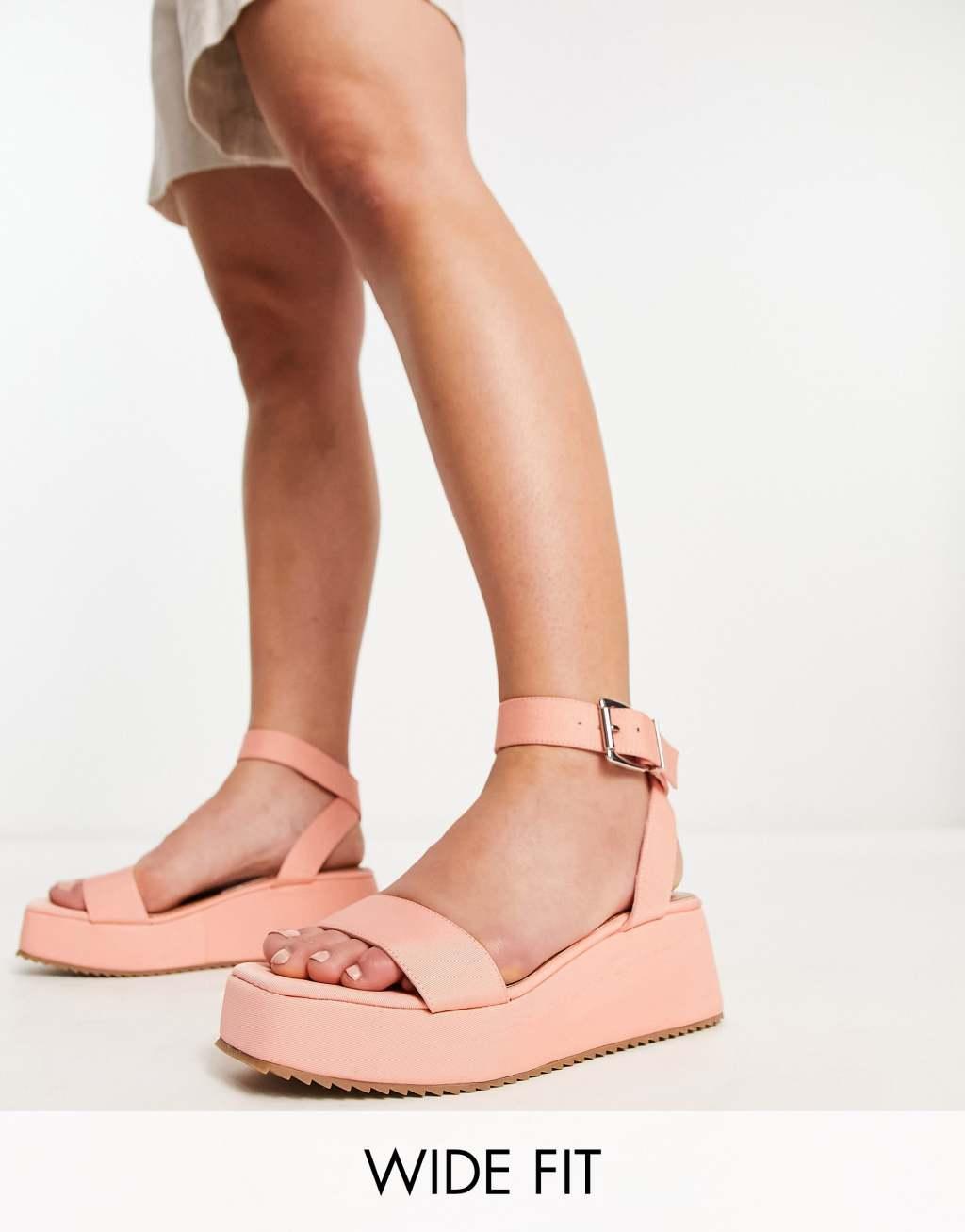 ASOS DESIGN Wide Fit Tati flatform sandals Product Image