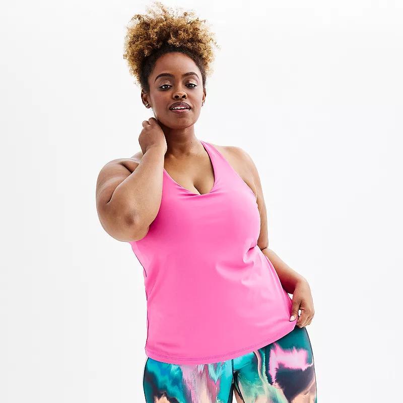 Plus Size Tek Gear Built-In Bra Racerback Tank Top, Womens Product Image